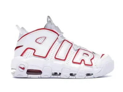 NIKE AIR MORE UPTEMPO WHITE VARSITY RED OUTLINE