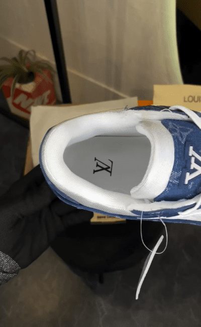 LOUIS VUITTON LV TRAINER MONOGRAM DENIM WHITE BLUE