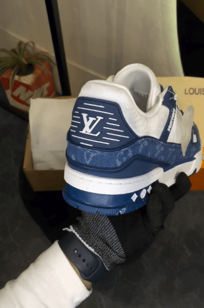 LOUIS VUITTON LV TRAINER MONOGRAM DENIM WHITE BLUE