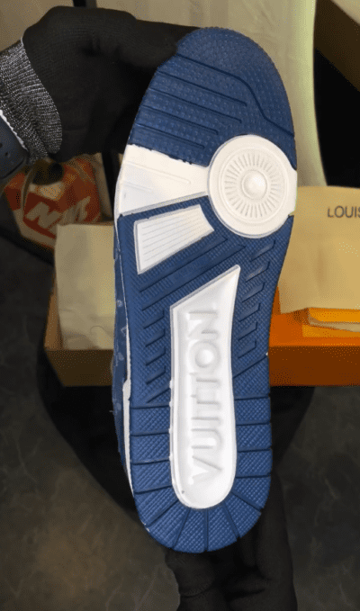 LOUIS VUITTON LV TRAINER MONOGRAM DENIM WHITE BLUE