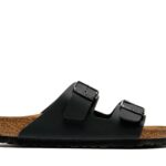 BIRKENSTOCK ARIZONA BLACK LEATHER SANDALS