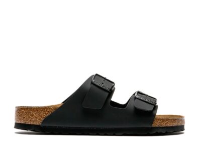 BIRKENSTOCK ARIZONA BLACK LEATHER SANDALS