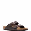 BIRKENSTOCK ARIZONA DARK BROWN LEATHER SANDALS