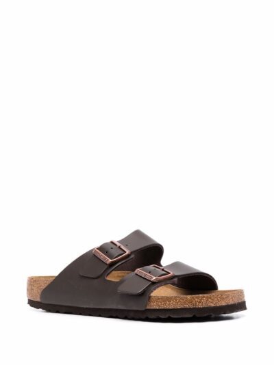 BIRKENSTOCK ARIZONA DARK BROWN LEATHER SANDALS