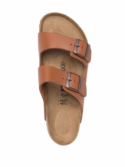 BIRKENSTOCK ARIZONA BROWN LEATHER SANDALS