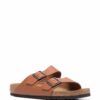 BIRKENSTOCK ARIZONA BROWN LEATHER SANDALS