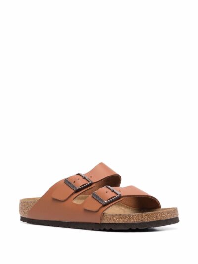 BIRKENSTOCK ARIZONA BROWN LEATHER SANDALS