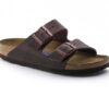 BIRKENSTOCK ARIZONA DARK BROWN LEATHER SANDALS