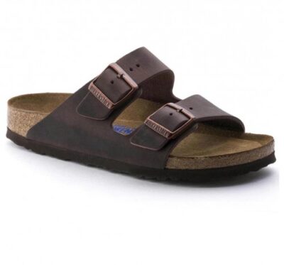 BIRKENSTOCK ARIZONA DARK BROWN LEATHER SANDALS