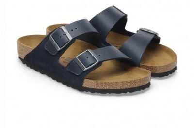 BIRKENSTOCK ARIZONA NAVY BLUE LEATHER SANDALS