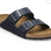 BIRKENSTOCK ARIZONA NAVY BLUE LEATHER SANDALS