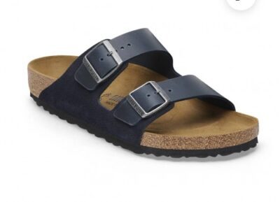 BIRKENSTOCK ARIZONA NAVY BLUE LEATHER SANDALS