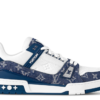 LOUIS VUITTON LV TRAINER MONOGRAM DENIM WHITE BLUE