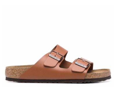 BIRKENSTOCK ARIZONA BROWN LEATHER SANDALS