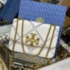 Tory Burch White Diamond Quilt Leather Eleanor Shoulder Bag