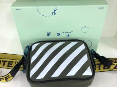 Off White Binder Nylon Small Crossbody With OG Box & Dust Bag & 07 Army Green Yellow