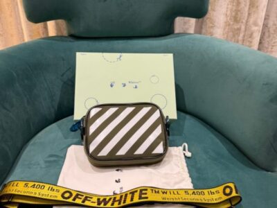 Off White Binder Nylon Small Crossbody With OG Box & Dust Bag & 07 Army Green Yellow