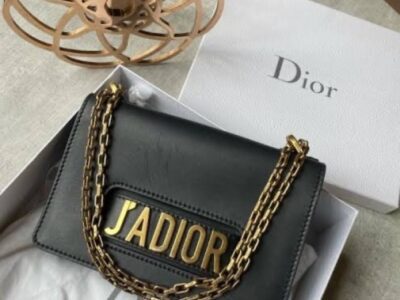 Christian Dior Jadore Flap Shoulder Bag With OG Box & Dust Bag (Black)