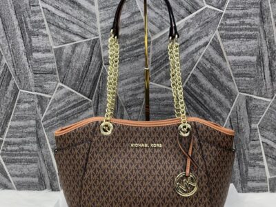 Michael Kors Jet Set Tote Travel Signature With Dust Bag Coffee Brown
