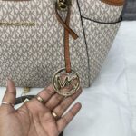 Michael Kors Jet Set Tote Travel Signature With Dust Bag Beige Brown