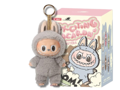 Labubu Doll Pop Mart Sesame Bean Grey
