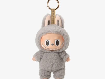 Labubu Doll Pop Mart Sesame Bean Grey