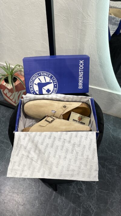 Birkenstock Boston taupe Suede Clogs - Image 5