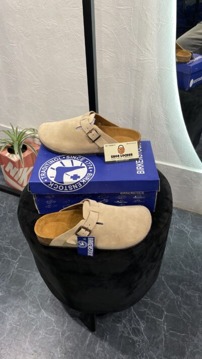 Birkenstock Boston taupe Suede Clogs - Image 2