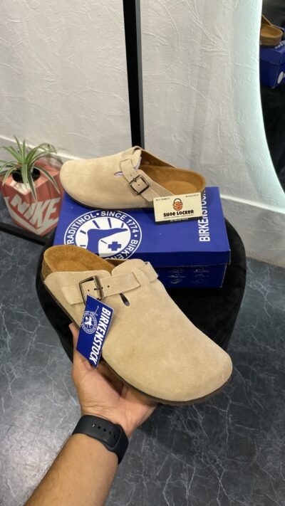 Birkenstock Boston taupe Suede Clogs - Image 6