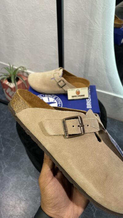 Birkenstock Boston taupe Suede Clogs - Image 10