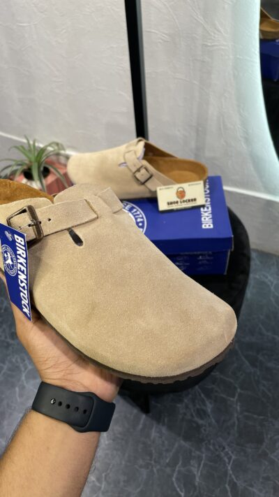 Birkenstock Boston taupe Suede Clogs - Image 9