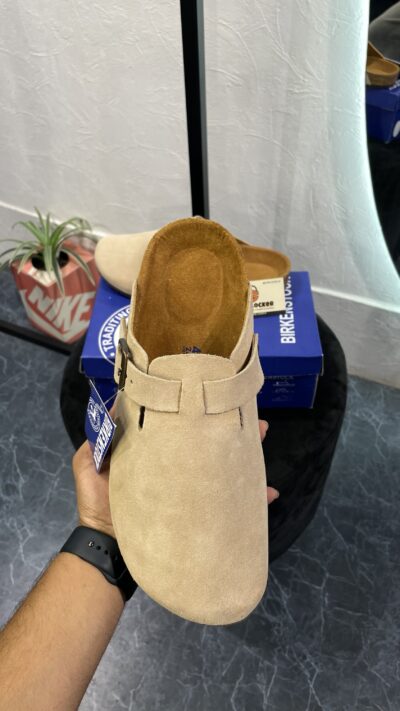 Birkenstock Boston taupe Suede Clogs - Image 7