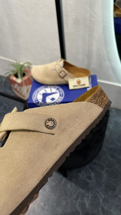 Birkenstock Boston taupe Suede Clogs - Image 11