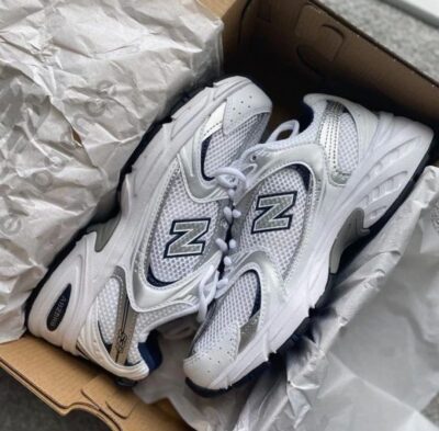 New Balance 530 White Silver Navy