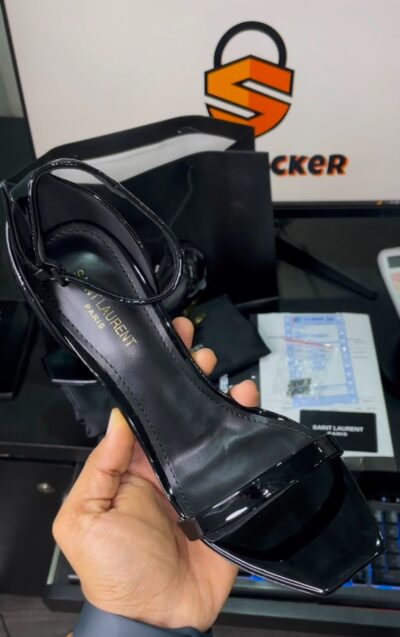 YSL HEELS OPYUM SANDALS BLACK GOLD