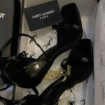 YSL HEELS OPYUM SANDALS BLACK GOLD