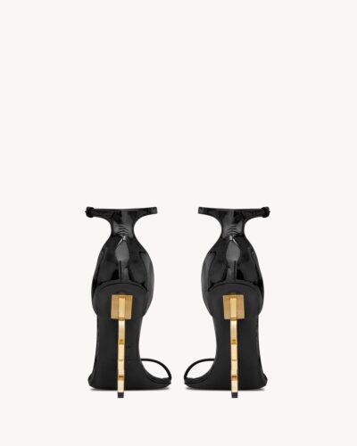 YSL HEELS OPYUM SANDALS BLACK GOLD