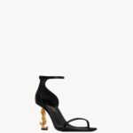 YSL HEELS OPYUM SANDALS BLACK GOLD