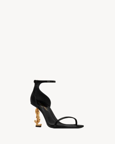 YSL HEELS OPYUM SANDALS BLACK GOLD