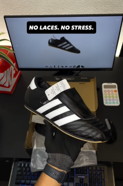 Adidas Taekwondo Slip Ons Black White